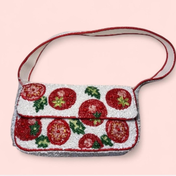 Handbags - VIRAL BEADED PURSE TOMATO THEMED!